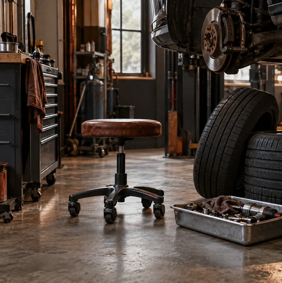 Illustration of auto repair shops equipment and workspace
